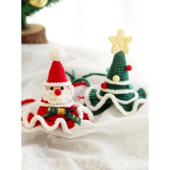 狗狗衣服圣誕節針織寵物圣誕老人帽子貓咪圍兜編織毛線項圈飾品