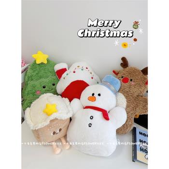 一顆圣誕樹ins抱枕麋鹿雪人毛絨公仔兒童玩具靠墊女生圣誕節禮物