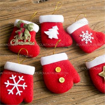 小襪小手套造型圣誕節裝飾小掛件元素掛飾圣誕樹吊飾配件櫥窗場景
