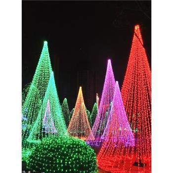 led彩燈閃燈串燈滿天星戶外防水亮化樹燈110V美規扁插圣誕節裝飾