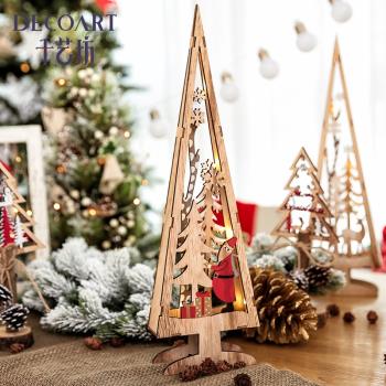 小圣誕樹圣誕節微景觀小禮物創意裝飾桌面小擺件燈飾擺設前臺北歐