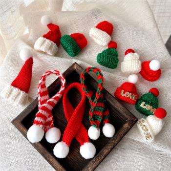 圣誕節DIY裝飾 圣誕帽毛線字母LOVE小帽子圍巾手套鹿角發飾配件