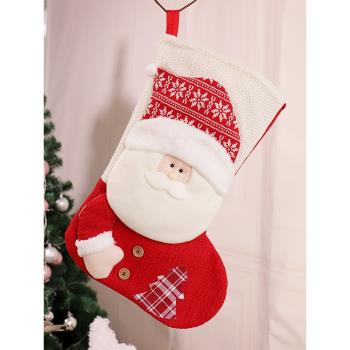 圣誕襪子禮物袋禮品盒圣誕節樹裝飾掛飾老人雪人麋鹿襪子圣誕場景