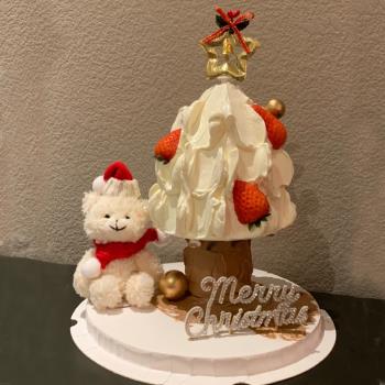 圣誕節蛋糕裝飾圣誕老人火車花環鈴鐺星星雪花插件圣誕樹支架配件