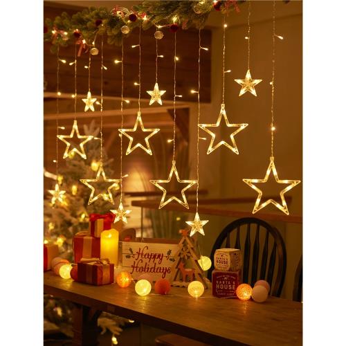 新年裝飾燈星星燈彩燈閃燈串燈滿天星生日房間戶外場景布置氛圍燈