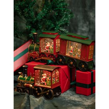 圣誕節夢幻平安夜音樂盒玩具八音盒水晶球汽車兒童飄雪花生日禮物