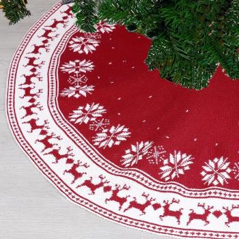 老丈人圣誕節樹裙圍裙圣誕樹裙紅色雪花鹿圣誕禮品擺件針織樹裙