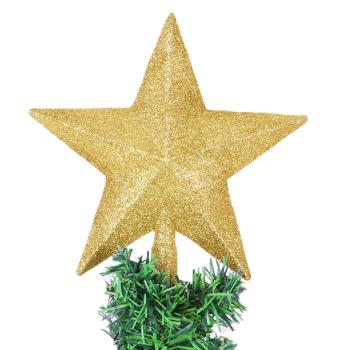 節日秀圣誕節裝飾用品圣誕樹配件頂星五角星樹頂星星金粉樹星擺設