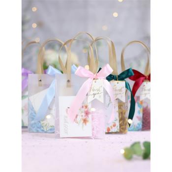 圣誕節幼兒園兒童生日伴手禮透明手提袋高級小眾儀式感喜糖空盒子