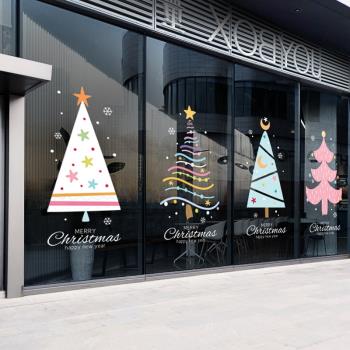 圣誕節裝飾靜電貼裝扮布置貼紙櫥窗玻璃貼窗貼玻璃貼紙裝飾品窗花
