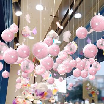 開業店鋪布置透明球創意塑料櫥窗屋頂吊頂天花板掛飾裝飾吊球掛件