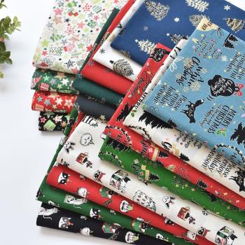 日本進口2022新款圣誕節布料純棉燙金卡通布料娃衣兒童手工DIY