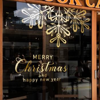 圣誕節裝飾品場景氛圍布置窗貼大型雪花裝扮櫥窗靜電玻璃貼門貼紙