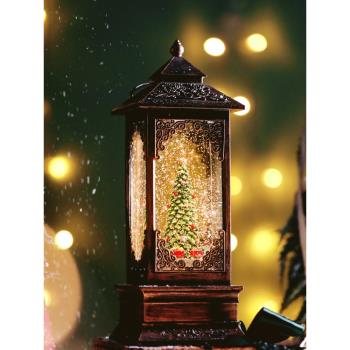 八音盒雪花音樂盒水晶球圣誕節老人小雪人圣誕樹燈擺件禮物裝飾品