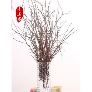 樺樹枝天然干樹枝帶叉枝條室內擺設擦花裝飾家居文藝拍攝道具