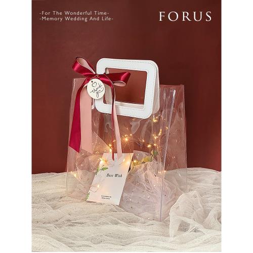 透明伴手禮袋手提袋空盒伴娘女伴手禮袋結婚喜糖袋活動三八禮品袋