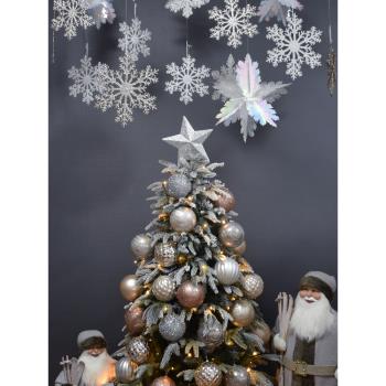 圣誕樹掛件雪花片裝飾掛飾節慶場景布置吊球創意花環配件套裝用品