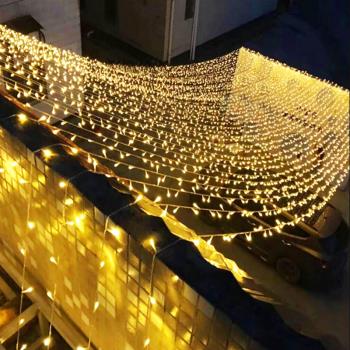 樹上led小彩燈閃燈串燈滿天星戶外防水七彩街道亮化圣誕節裝飾燈