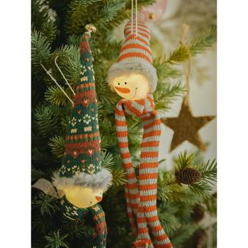 GOING HOME圣誕節做舊可愛雪人馴鹿玩偶小掛件圣誕樹裝飾發光掛飾