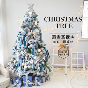 2023新款藍色圣誕樹家用套餐發光高級感diy加密圣誕節裝飾圣誕樹