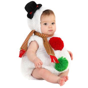寶寶冬天拍照服裝嬰兒滿月百天攝影衣服圣誕節照相服飾雪人造型服