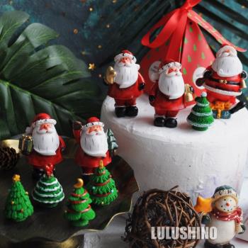 圣誕節節日氣氛氛圍裝扮布置烘焙裝飾蛋糕擺件松樹場景小道具玩偶