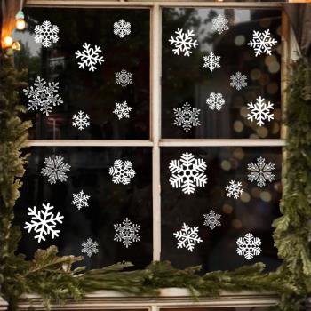 創意雪花貼畫圣誕節店鋪場景布置裝飾用品玻璃靜電窗貼櫥窗門貼紙
