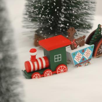 相思圣誕節裝飾品木質擺件小火車櫥窗道具圣誕節兒童禮物拍攝道具