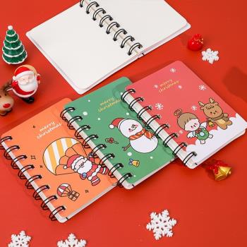 圣誕線圈本學生迷你便攜空白本子圣誕節禮物記事小本子口袋筆記本