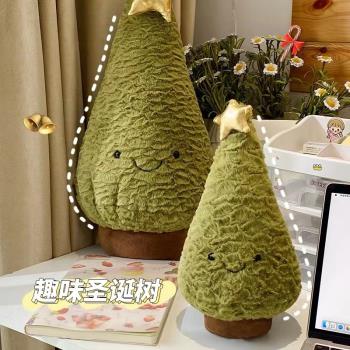 新款聖誕樹抱枕擺件毛絨玩具麋鹿公仔氛圍裝飾品娃娃聖誕節禮物女