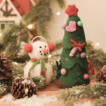 可愛毛氈雪人玩偶公仔圣誕樹裝飾擺件圣誕節飾品兒童禮品禮物玩具