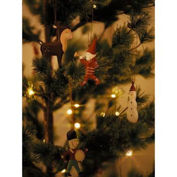圣誕節裝飾鴿子小鼓小熊雙面金屬掛飾圣誕樹飾品背包鑰匙扣小掛件