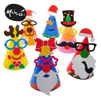 圣誕節手工diy英雄紙尖帽子兒童創意粘貼制作裝扮玩具幼兒園材料