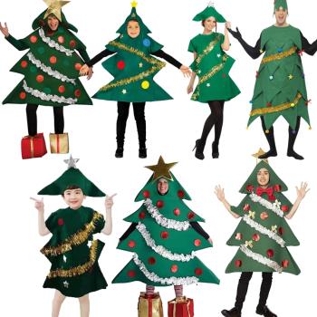 萬圣節新年party圣誕樹衣服cos成人兒童綠色精靈環保樹派對表演服