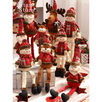 圣誕節裝飾品玩偶圣誕老人雪人迷你公仔兒童禮品節日商場場景布置