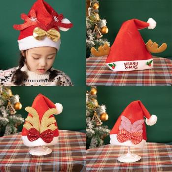 兒童帽子圣誕節帽麋鹿雪帽裝飾品可愛鹿角帽節日禮物女童頭飾裝扮