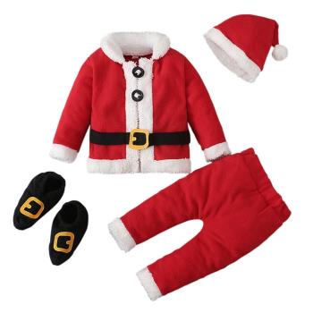 楊寶貝童裝圣誕節外套Christmas 長袖圣誕裝老人裝扮四件套中小童