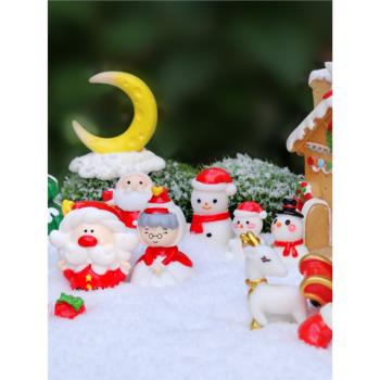 圣誕節雪景造景手工diy裝飾材料圣誕老人雪人圣誕樹麋鹿迷你擺件
