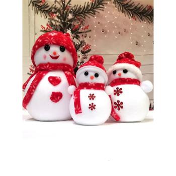 超萌圣誕節裝飾品大號雪人公仔毛絨擺件小雪人商場櫥窗道具玩偶
