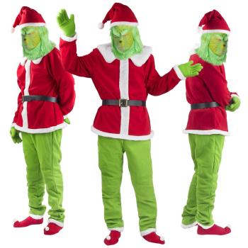 圣誕節cosplay衣服裝圣誕c怪杰神偷綠毛cos怪格林奇節日派對套裝