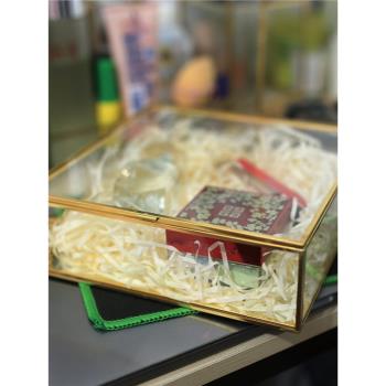 原創設計玻璃首飾盒飾品盒珠寶展示盒長方形化妝品桌面收納盒