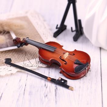 迷你小提琴模型擺件影樓拍照新生兒圣誕節禮物創意 小布bjd娃樂器