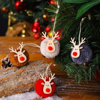 跨境新款圣誕節裝飾掛件 羊毛氈小鹿掛飾 圣誕樹掛件配件 禮物