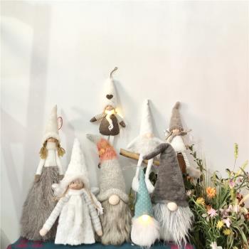 歐洲原單圣誕復活節布藝毛絨老人精靈小矮人公仔娃娃商店櫥窗展示