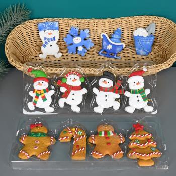 圣誕節裝飾品兒童圣誕節布置禮品盒裝面包土老人雪人和餅干人吊飾