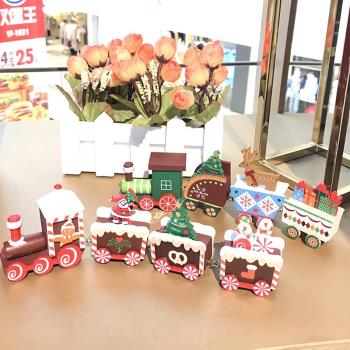 DollHouse娃娃屋BJD微縮模型OB11圣誕小火車木質火車圣誕節禮物
