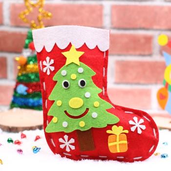圣誕襪diy創意手工制作材料包幼兒園圣誕節裝飾禮品袋兒童禮物袋