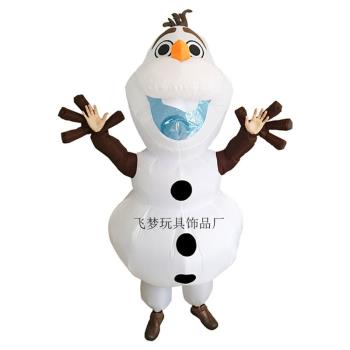 圣誕節雪寶充氣衣服冰雪奇緣演出服動漫新年舞會表演olaf snowman