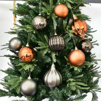 節慶裝飾品圣誕樹掛飾洋蔥吊球場景布置古銅色鐵灰色圣誕球6-20CM
