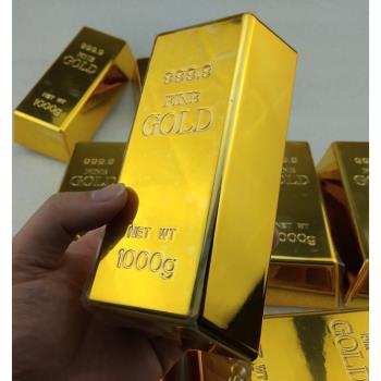 金磚道具塑膠模擬金磚假黃金條模型攝影道具擺件裝飾金塊